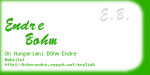 endre bohm business card
